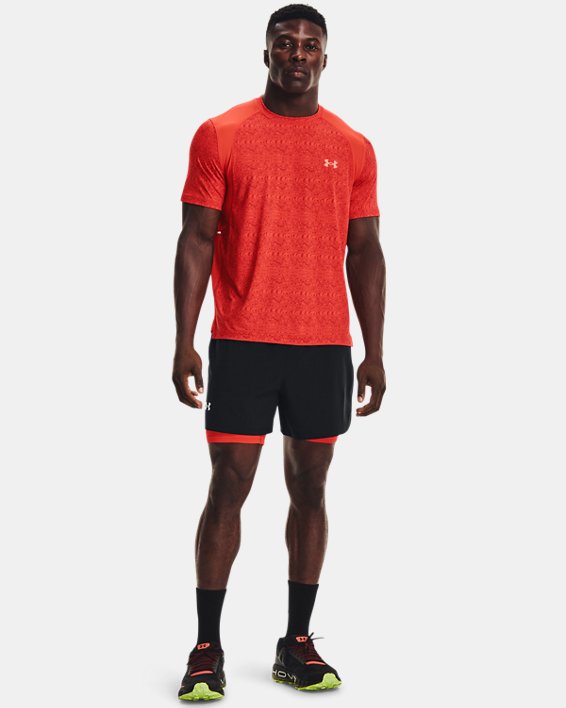 Men's UA Iso-Chill Run 200 Print Short Sleeve, Orange, pdpMainDesktop image number 2